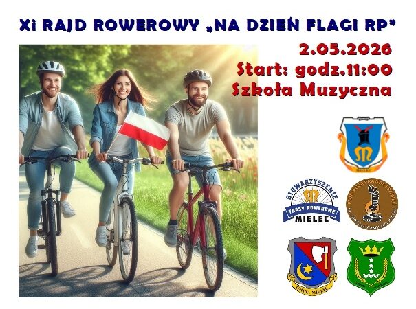 Plakat informacyjny XI Rajd Rowerowy 'Na Dzień Flagi RP'