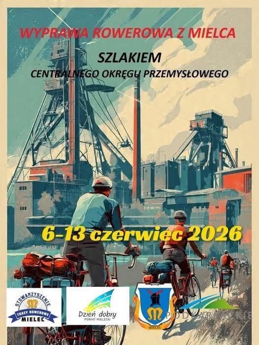 Plakat informacyjny do Wyprawy Rowerowej Z Mielca szlakiem COP